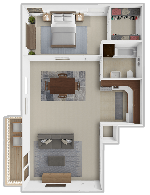 a floor plan of a house with a bedroom and a bathroom